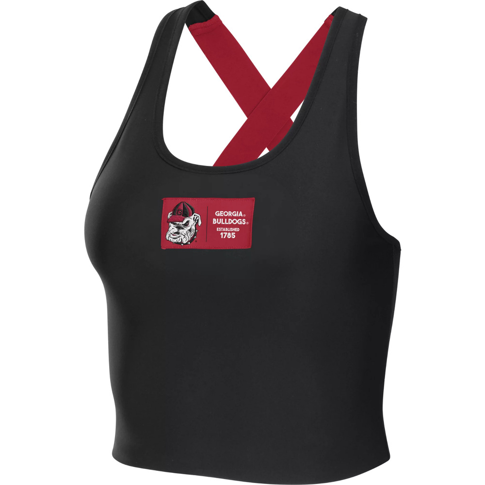 Wear By Erin Andrews Georgia Bulldogs Black Wrap Crop Tank Women's XL NCAA - Picture 2 of 3